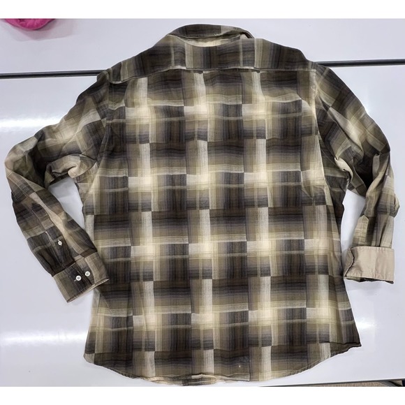 Men's Cremieux Premium ~ Log Sleeve ~ Button Up Shirt ~ Size Xl ~ Browns Tans - Picture 2 of 8